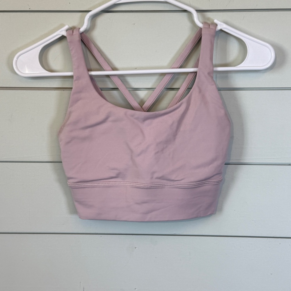 Lululemon longline energy bra light pink women's size 4